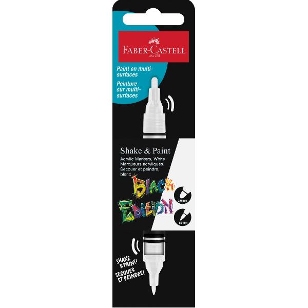 FABER CASTEL ASTUCCIO IN CARTONE BLACK EDITION SHAKE&PAINT MARKER ACRILICO - BIANCO