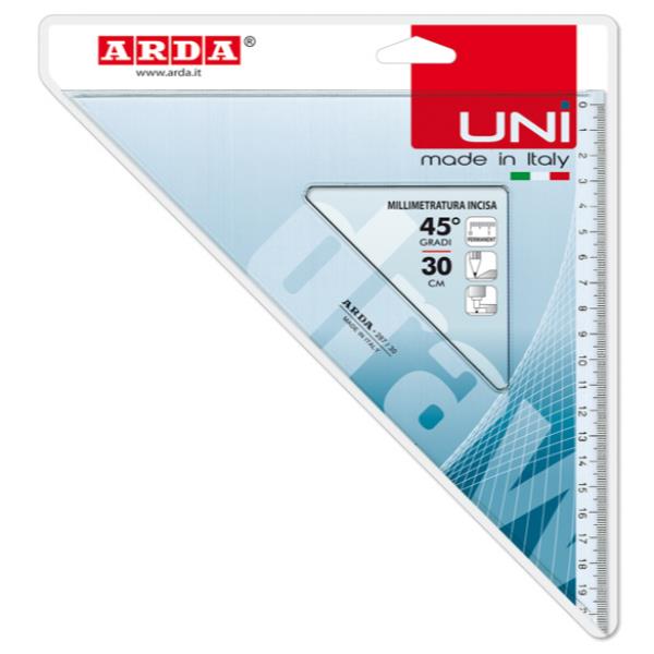 SQUADRA 45° DI 30 CM LINEA UNI 2