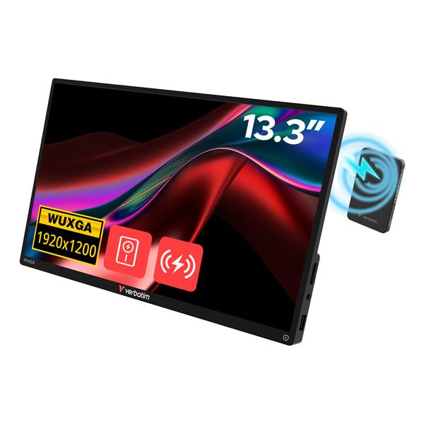 VERBATIM Monitor portatile 13,3" Touchscreen risoluzione WUXGA alimentazione anche wireless Power bank incluso