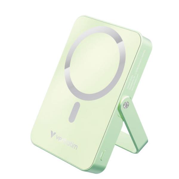 VERBATIM POWER BANK 10000MAH MAGNETICO GREEN con Supporto