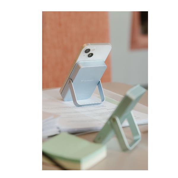 POWER BANK 10000MAH Magnetico BLUE con Supporto 6