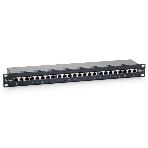 EQUIP EQUIP - PATCH PANEL 24.PORTE CAT.6 PREMIUM SCHERMATO 19" 1U, Nero