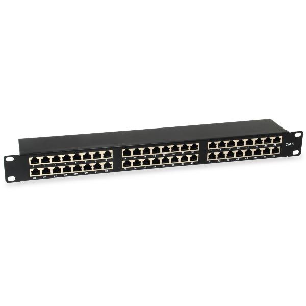 EQUIP EQUIP - PATCH PANEL 48-PORTE CAT.6 SCHERMATO 19" 1U, Nero