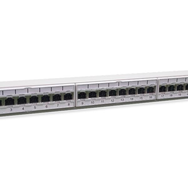 EQUIP - PATCH PANEL 24-PORTE CAT.6a PREMIUM SCHERMATO 1U 19", Grigio Chiaro 3