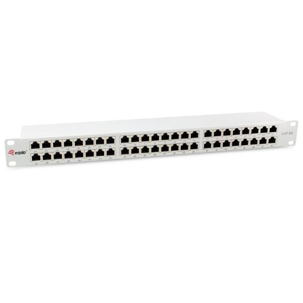EQUIP EQUIP - PATCH PANEL 48-PORTE CAT.6a SCHERMATO, 1U 19" - Grigio chiaro