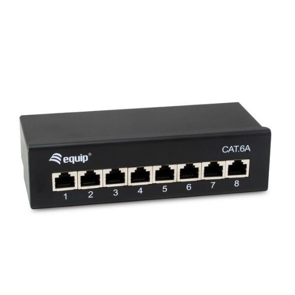 EQUIP EQUIP - PATCH PANEL 8-PORTE CAT.6A SCHERMATO, Nero