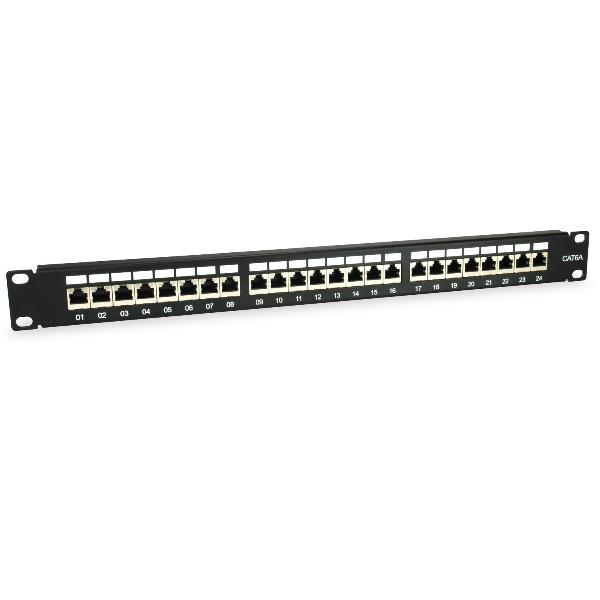 EQUIP - PATCH PANEL 24-PORTE CAT.6a SCHERMATO 1U 19", Nero 2