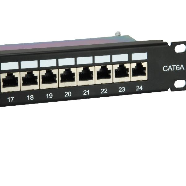 EQUIP - PATCH PANEL 24-PORTE CAT.6a SCHERMATO 1U 19", Nero 6