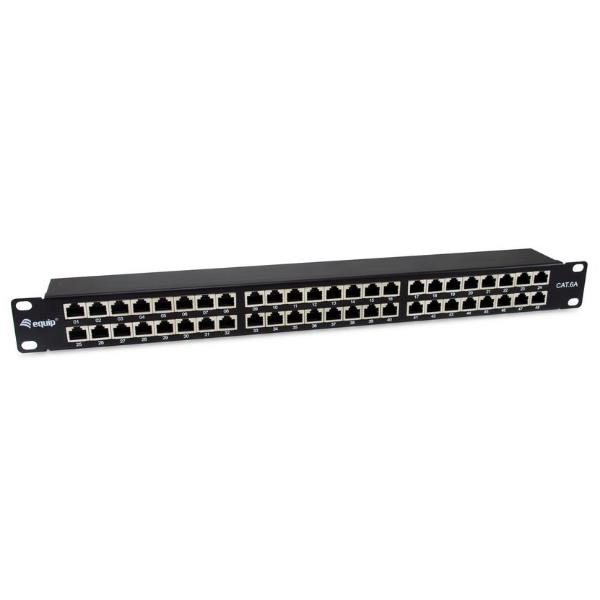 EQUIP EQUIP - PATCH PANEL 48-PORTE CAT.6a SCHERMATO, 1U 19" - Nero