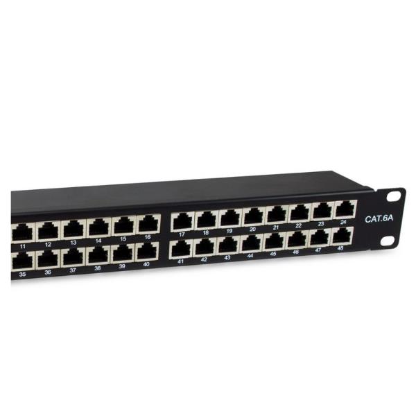 EQUIP - PATCH PANEL 48-PORTE CAT.6a SCHERMATO, 1U 19" - Nero 2