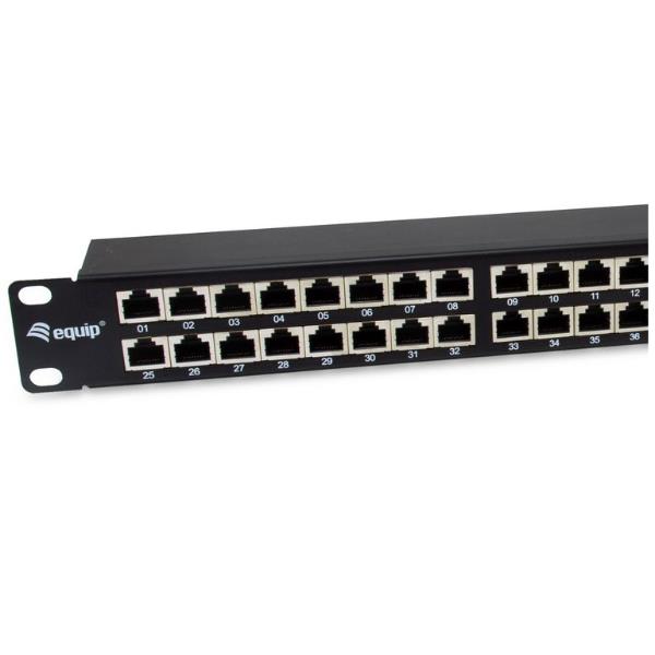 EQUIP - PATCH PANEL 48-PORTE CAT.6a SCHERMATO, 1U 19" - Nero 3