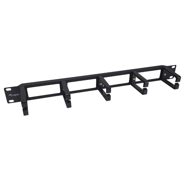 EQUIP EQUIP - PANNELLO PASSA CAVI a 5 ANELLI (Plastica), 19" 1U, Nero