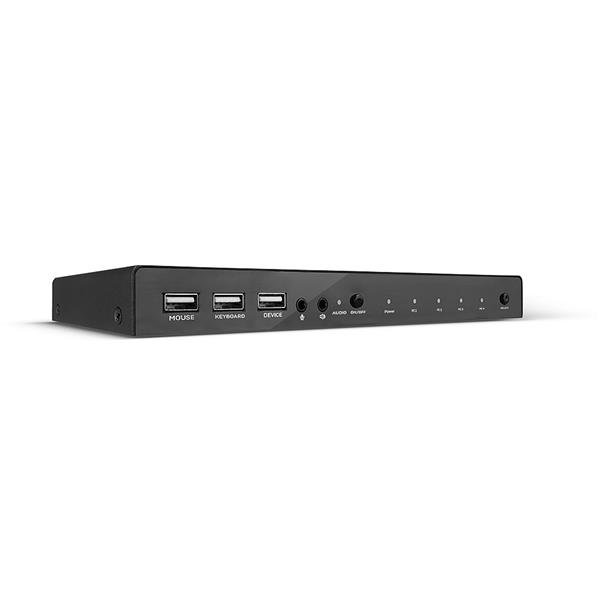 Lindy Switch KVM HDMI 4K60, USB 2.0 & Audio, 4 Porte