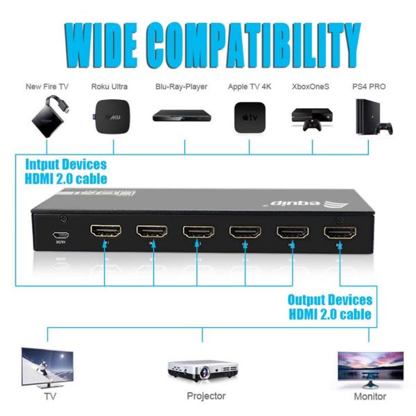 EQUIP - SWITCH HDMI 2.0 4K/60Hz, 5xIN + 1xOUT 4