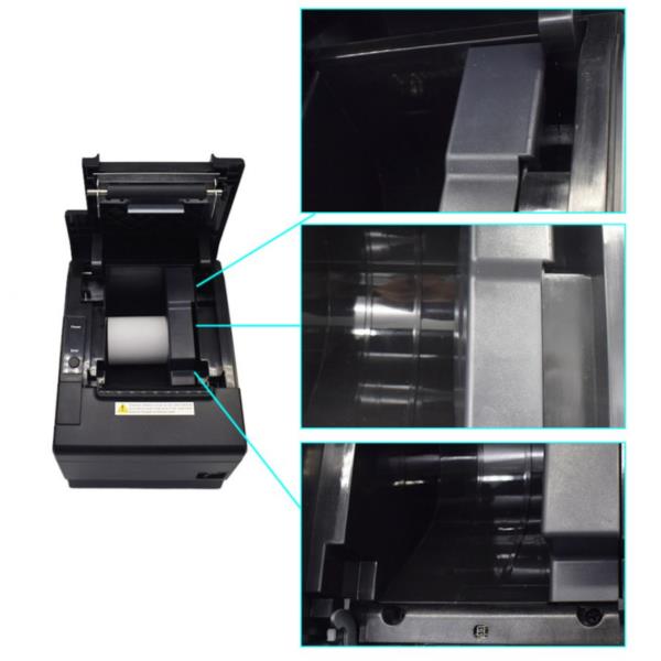 EQUIP - Stampante termica per ricevute POS da 58/80 mm con taglierina automatica, connessione USB/Wifi/Bluetooth/Cassa 8