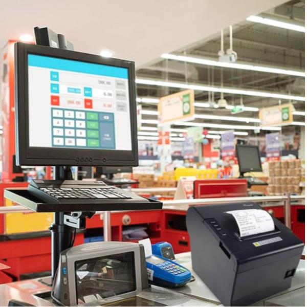 EQUIP - Stampante termica per ricevute POS da 58/80 mm con taglierina automatica, connessione USB/Wifi/Bluetooth/Cassa 9