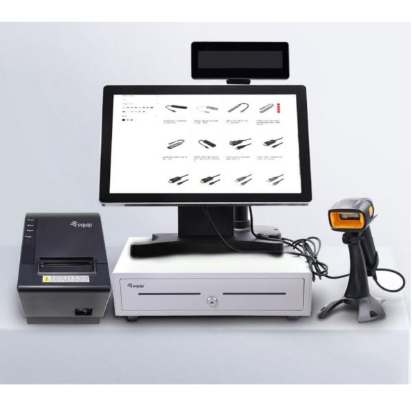 EQUIP - Cassetto registratore di cassa per sistema POS, 4 scomparti per banconote, 8 slot per monete rimovibili, connettore RJ11 10