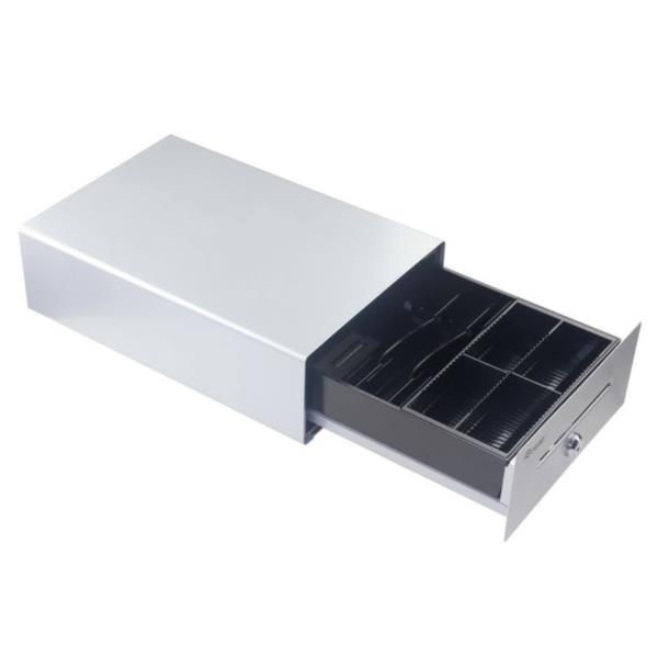EQUIP EQUIP - Cassetto registratore di cassa per sistema POS, 4 scomparti per banconote/4 monete, slot per monete rimovibili, connettore RJ11