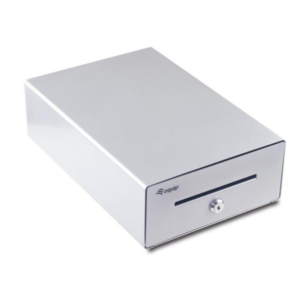 EQUIP - Cassetto registratore di cassa per sistema POS, 4 scomparti per banconote/4 monete, slot per monete rimovibili, connettore RJ11 2