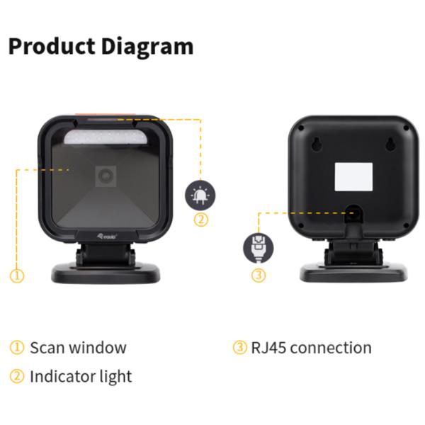 EQUIP - SCANNER CODICI A BARRA 2D OMNIDIREZIONALE DA TAVOLO, 1MP 6