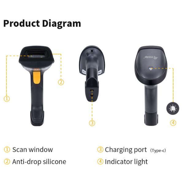EQUIP - SCANNER CODICI A BARRE 2D WIRELESS Dual Mode 2.4GHz + Bluetooth con Stand 11