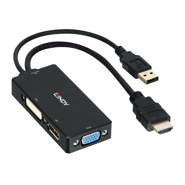 Lindy CONVERTITORE DA HDMI A DP/DVI/VGA