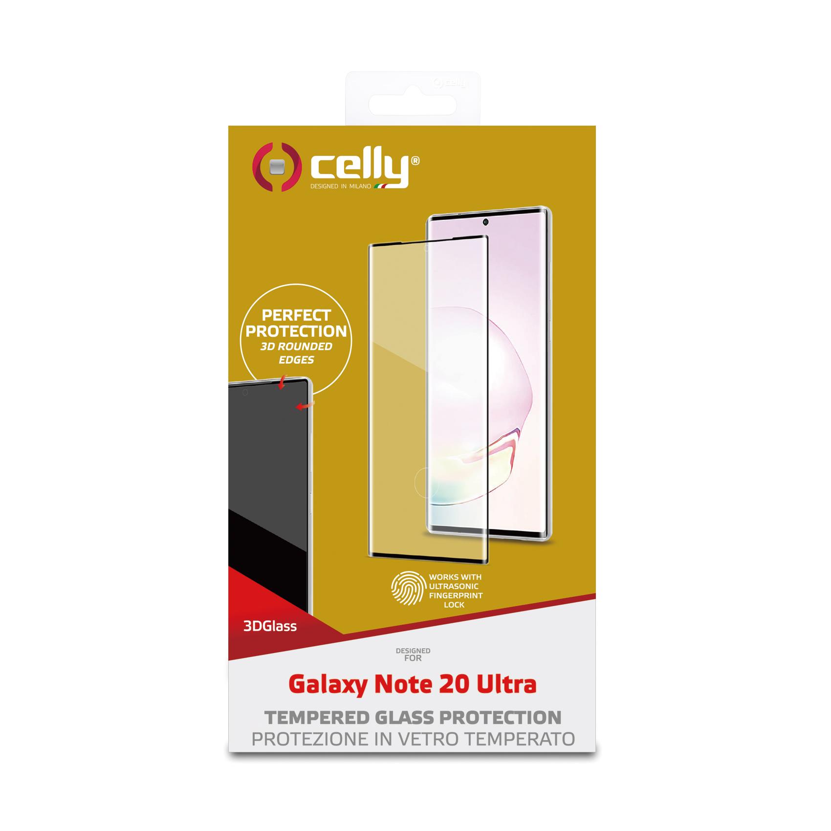 3DGLASS - Vetro 9H con bordo colorato nero per schermo curvo compatibile con Samsung Galaxy Note 20 Ultra 4