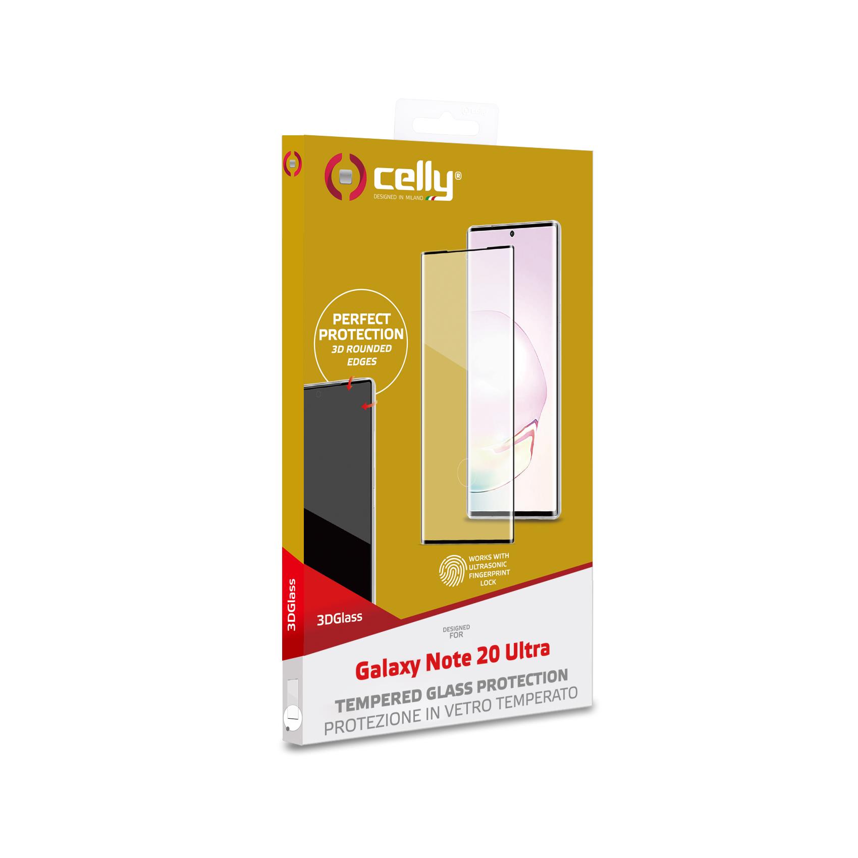 3DGLASS - Vetro 9H con bordo colorato nero per schermo curvo compatibile con Samsung Galaxy Note 20 Ultra 5