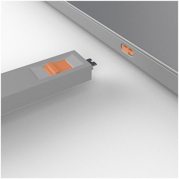 BLOCCA PORTE USB-C ARANCIONE + 4 SERRATURE 3