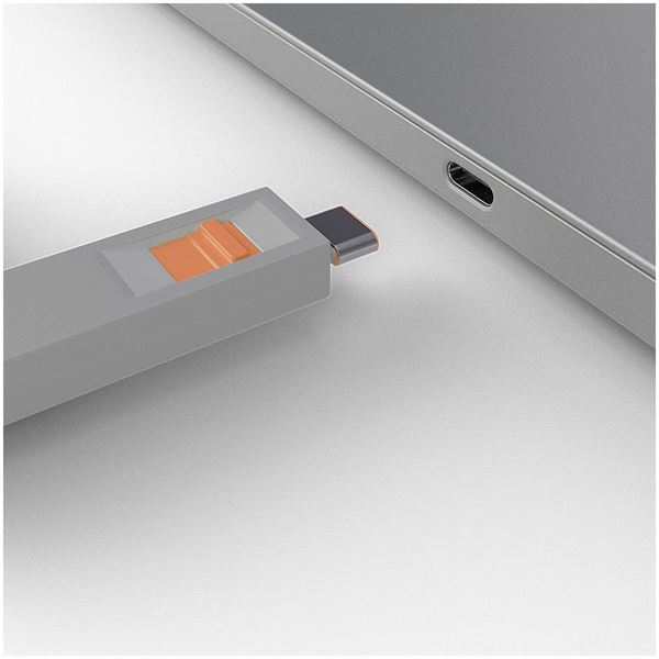 BLOCCA PORTE USB-C ARANCIONE + 4 SERRATURE 6