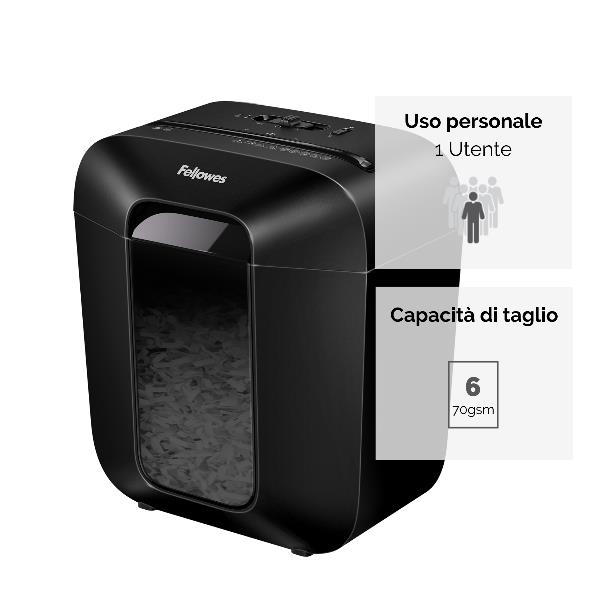 Distruggi documenti a frammento LX25 da scrivania 6