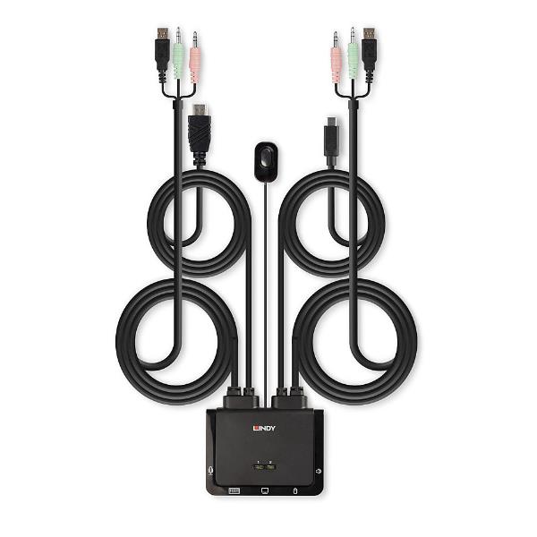 Lindy SWITCH KVM HDMI 4K60 USB TIPO C