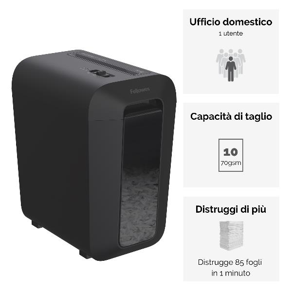 FELLOWES LEONARDI Distruggi documenti a frammento LX65 da scrivania