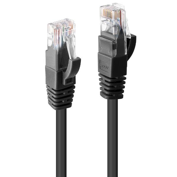 Lindy Cavo di Rete Cat.6 U/UTP Nero, 0.3m