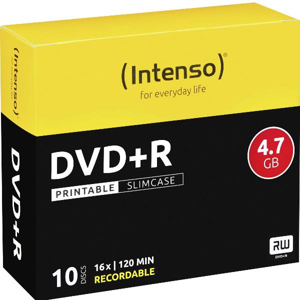 INTENSO DVD+R 4.7 GB - 16X - PRINTABLE - SLIM CASE 10PZ.