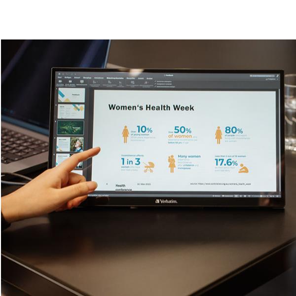 VERBATIM Monitor Portatile Touchscreen Full HD 1080p 15,6" Metal Housing