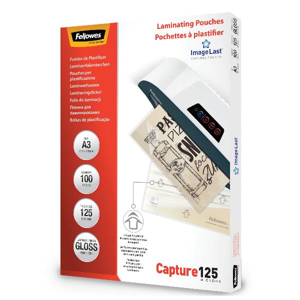 FELLOWES LEONARDI ImageLast Pouches plastificazione A3 125Mic - cf.100