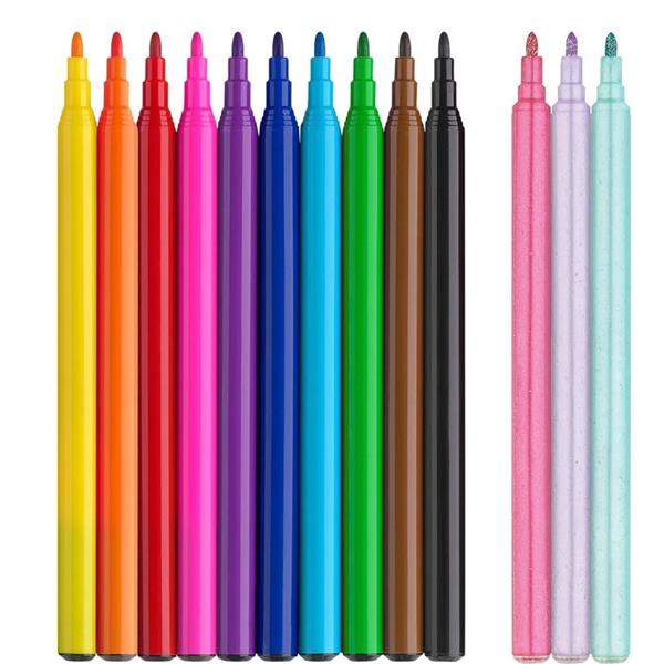 PENNARELLI UNICORNO E DINOSAURO COLORI STANDARD + 3 COLORI PASTELLO 2