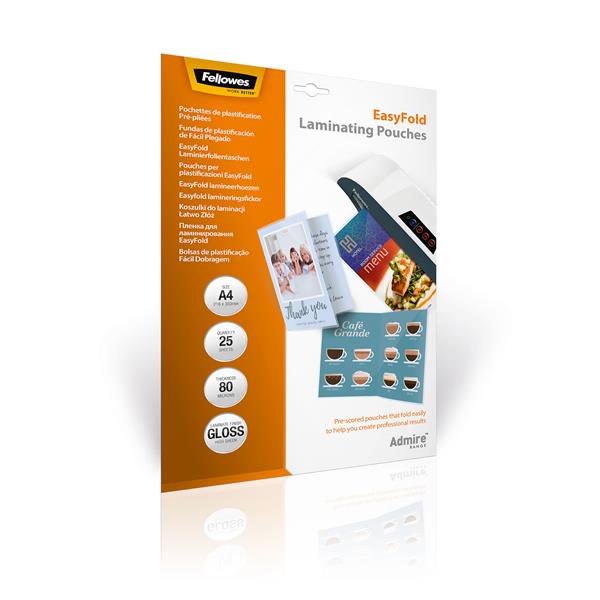 FELLOWES LEONARDI Pouches precordonate Admire A4 - EasyFold (confezione da 25 pezzi)