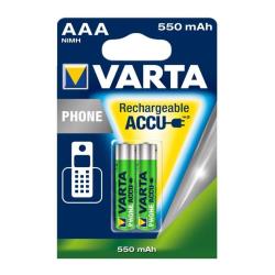 VARTA RICARICABILE ACCU PHONE AAA x2 550 mAh