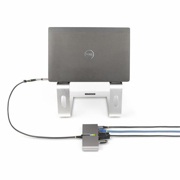 Hub USB-C/USB-A a 2 porte con GbE e seriale RS232, 2x USB-A 2