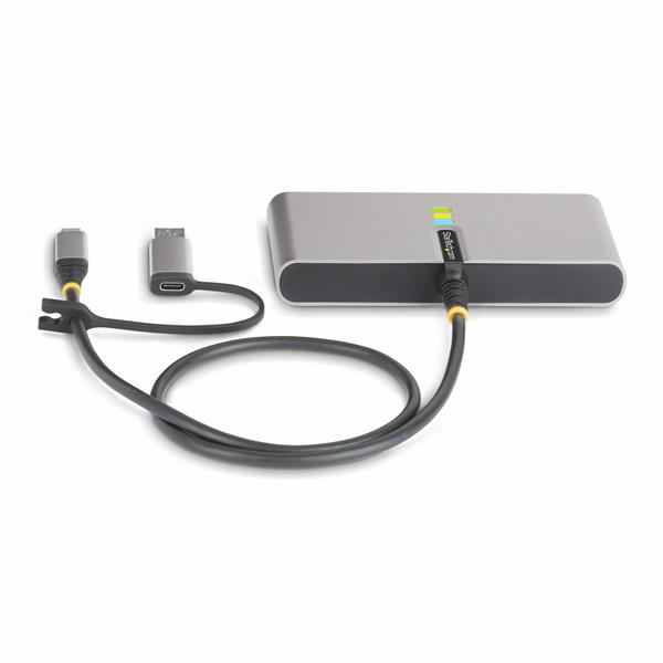 Hub USB-C/USB-A a 2 porte con GbE e seriale RS232, 2x USB-A 4