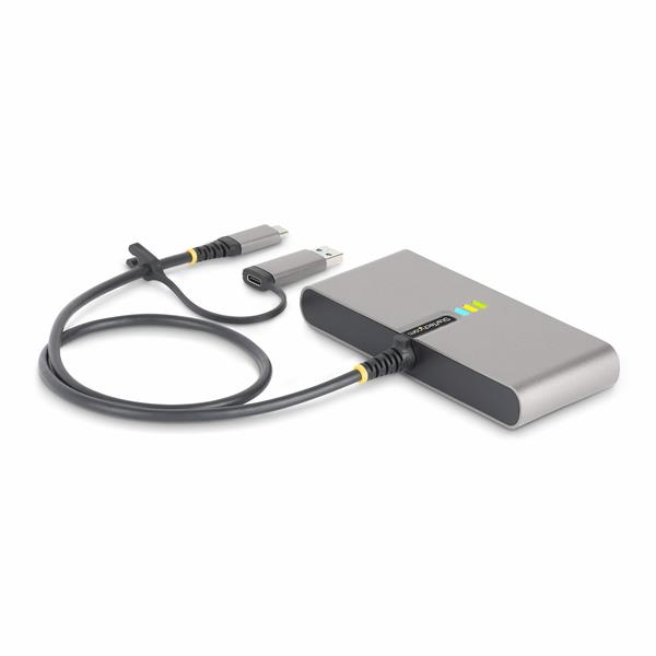 Hub USB-C/USB-A a 2 porte con GbE e seriale RS232, 2x USB-A 5