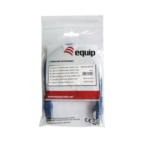 EQUIP - CAVO PATCH U/UTP CAT.6 250MHz BLU 1.0 metro 3