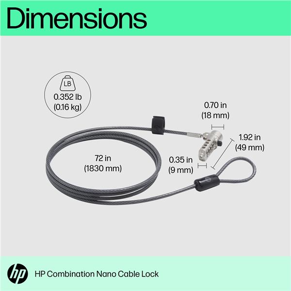 HP INC Cavo di sicurezza a combinazione HP Nano Security Lock