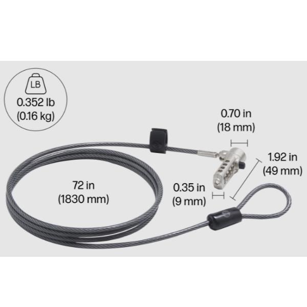 Cavo di sicurezza a combinazione per slot nano HP Essential 2