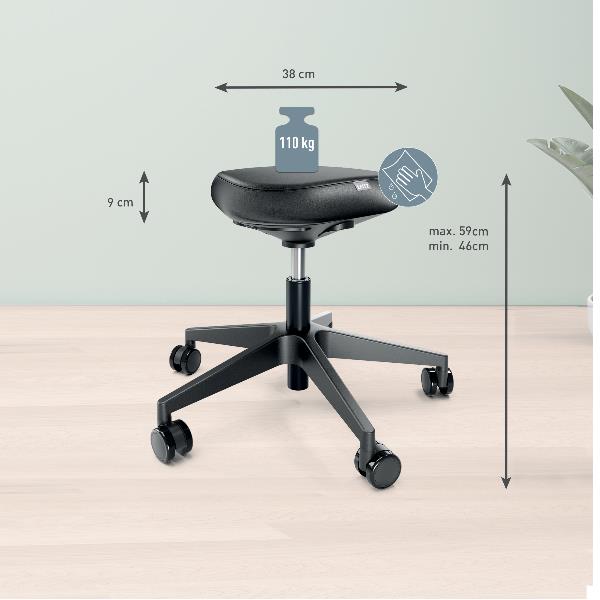 LEITZ Leitz Ergo Sgabello con Ruote e Seduta Comfort