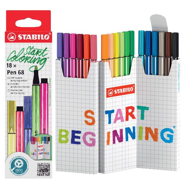 STABILO STABILO PEN 68 ZIG ZAG DESKSET DA 18