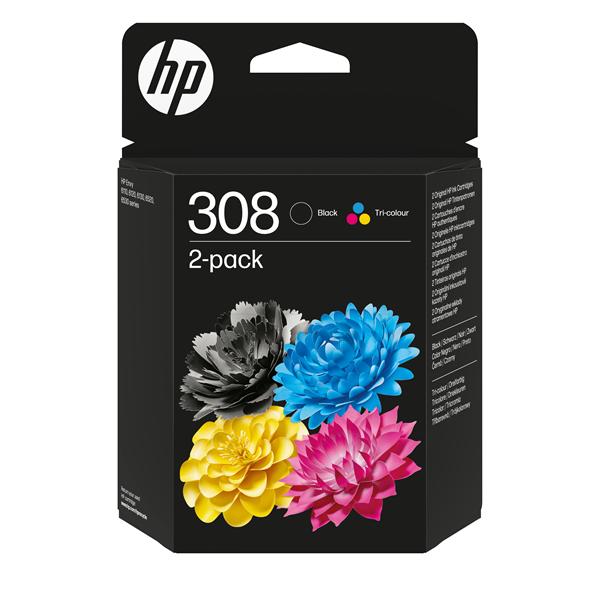 CONSUMABILI HP Confezione da 2 Cartucce di Inchiostro Nero/Tricromia Originali HP 308
