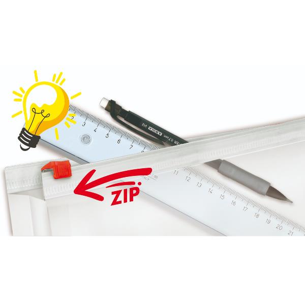 COPPIA SQUADRE UNI 45° e 60° 30CM + PORTAMINE 0,7MM 2